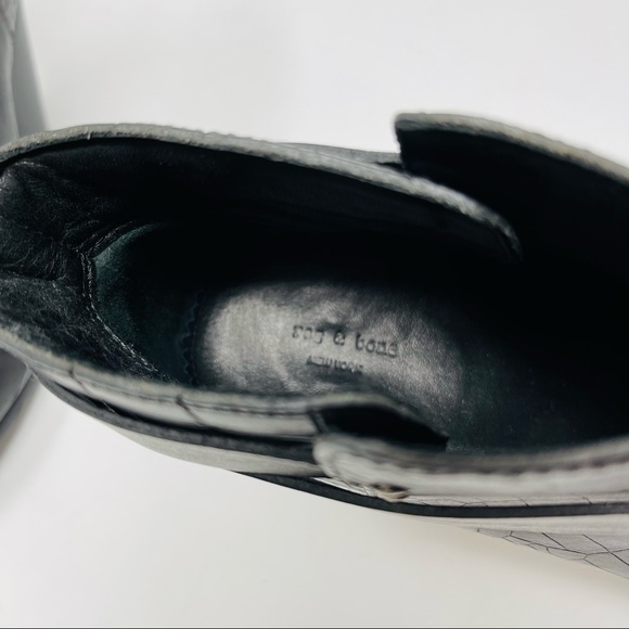 RAG AND BONE CROC EMBOSSED HARROW BOOTIES 39.5 - Picture 9 of 12